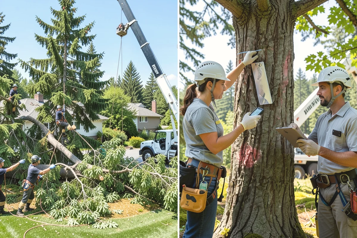 Compost spreading in Burlington, Skagit County, WA - Inspect the tree and its site