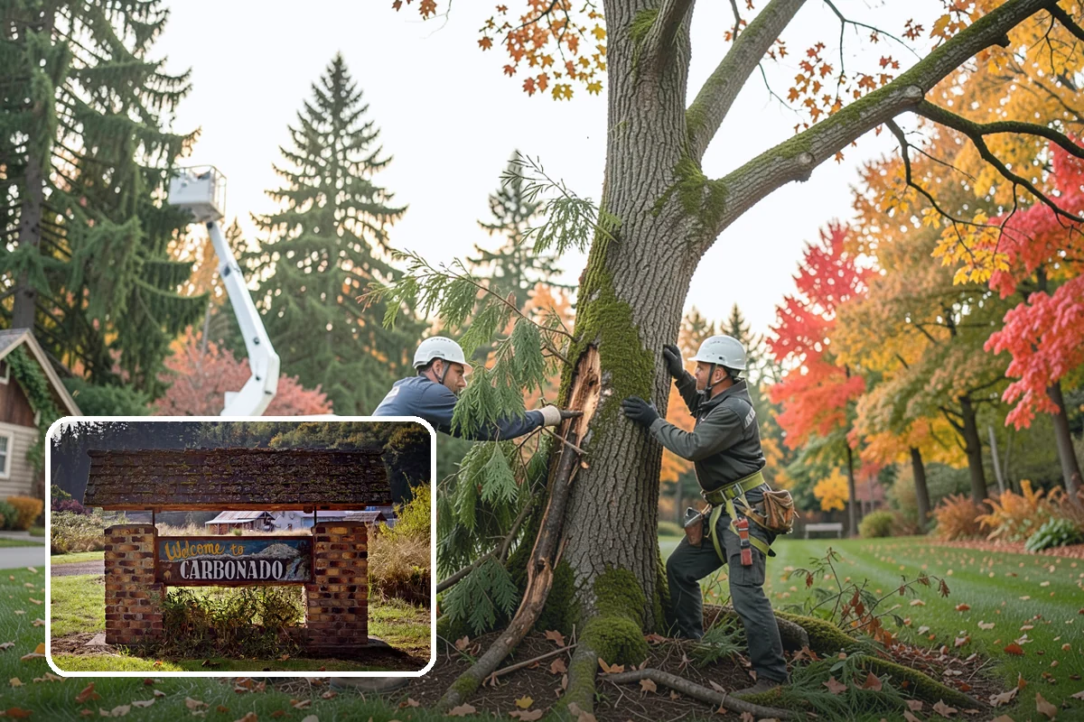 Compost spreading in Carbonado, Pierce County, WA - Supports long-term tree health and stability