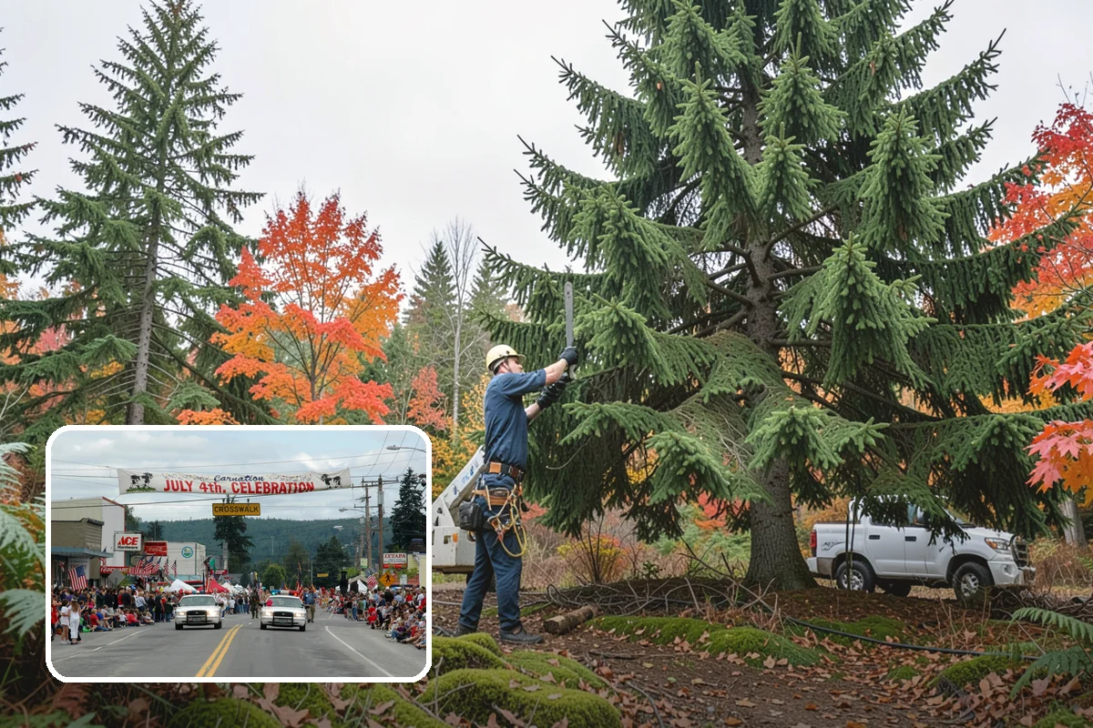 Compost spreading in Carnation, King County, WA - Supports long-term tree health and stability