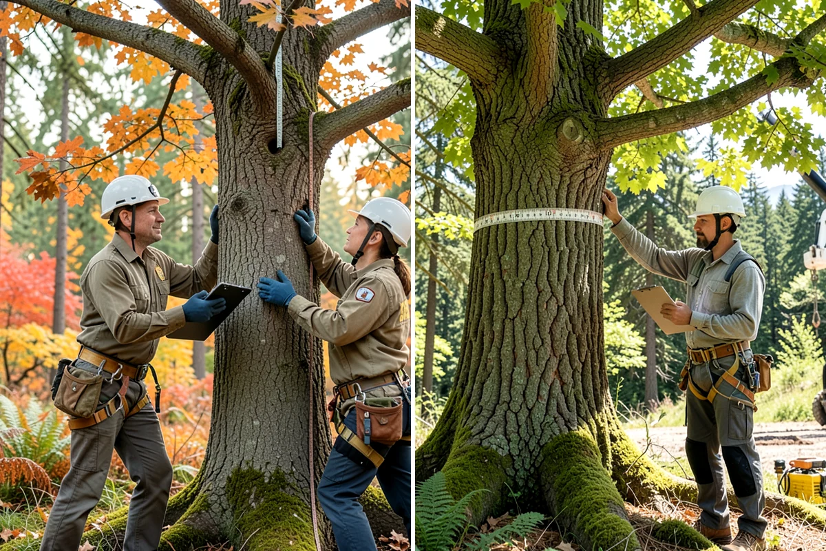 Compost spreading in Clyde Hill, King County, WA - Inspect the tree and its site