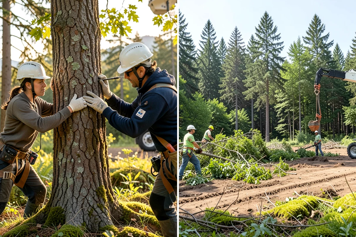 Compost spreading in Concrete, Skagit County, WA - Inspect the tree and its site