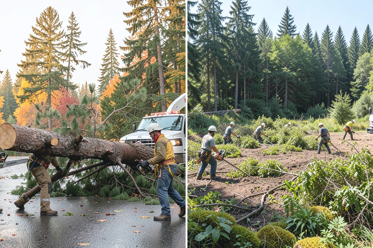 Compost spreading in Coupeville, Island County, WA - Inspect the tree and its site
