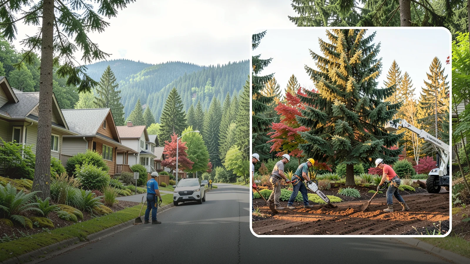 Compost spreading in Darrington, Snohomish County, WA - The application of compost to improve soil.