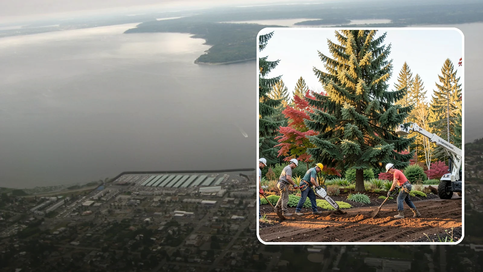 Compost spreading in Des Moines, King County, WA - The application of compost to improve soil.