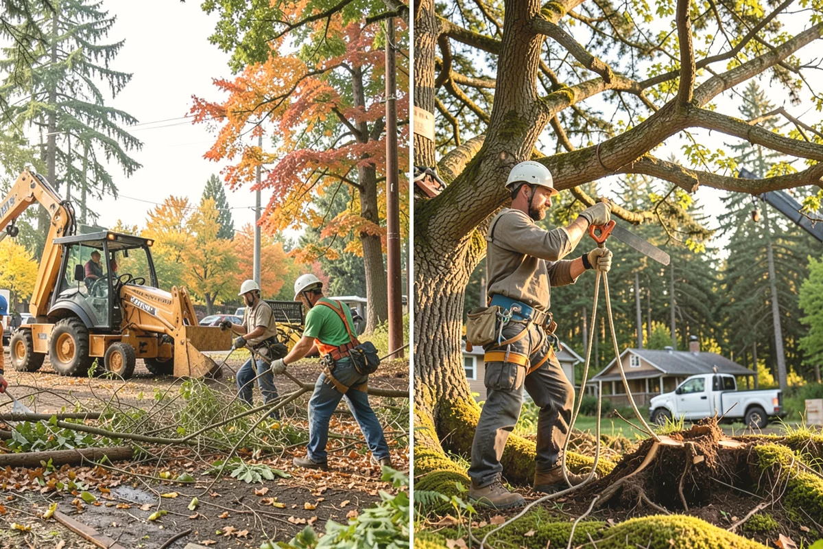 Compost spreading in Duvall, King County, WA - Inspect the tree and its site