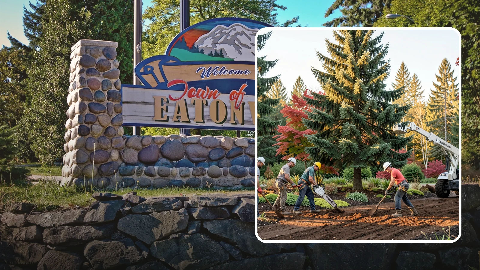 Compost spreading in Eatonville, Pierce County, WA - The application of compost to improve soil.