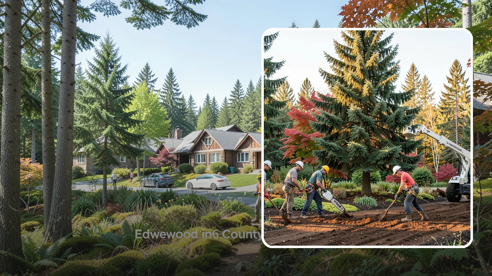 Compost spreading in Edgewood, Pierce County, WA - The application of compost to improve soil.