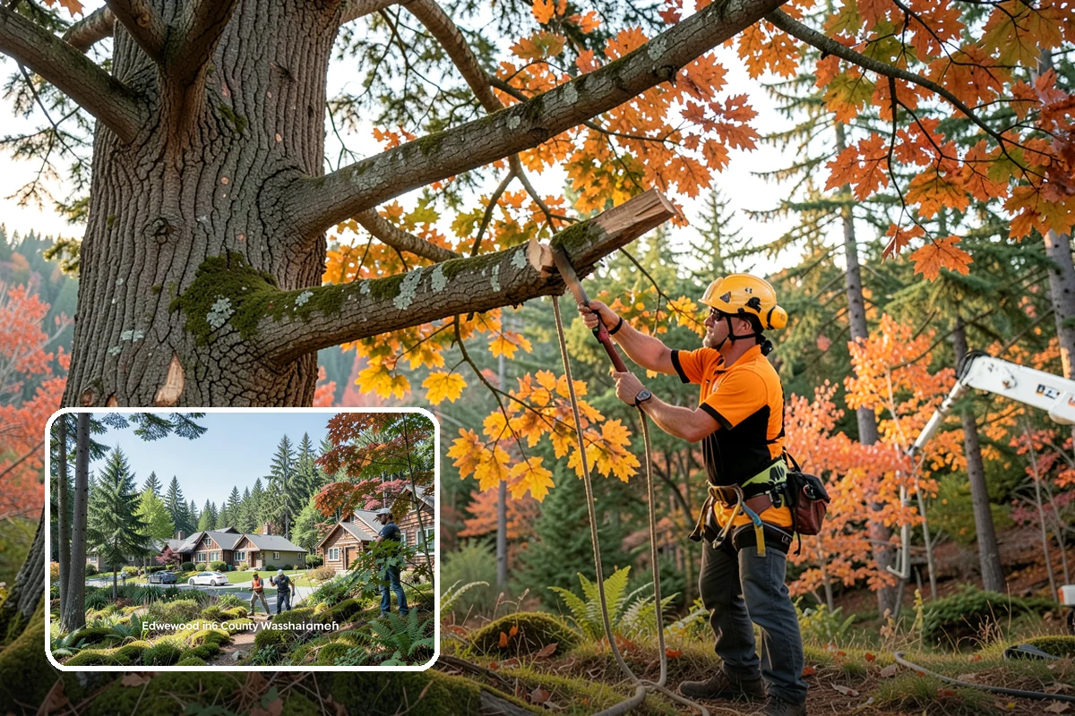 Compost spreading in Edgewood, Pierce County, WA - Supports long-term tree health and stability