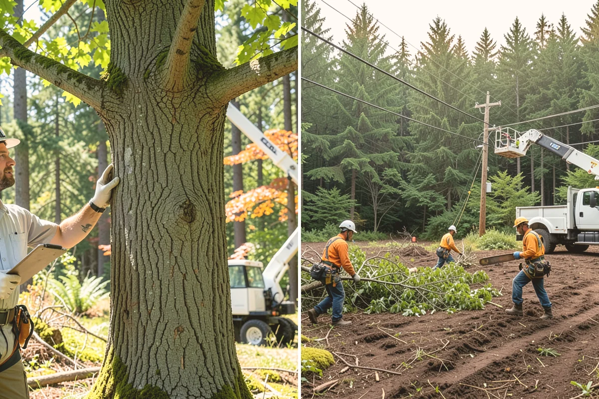 Compost spreading in Edmonds, Snohomish County, WA - Inspect the tree and its site