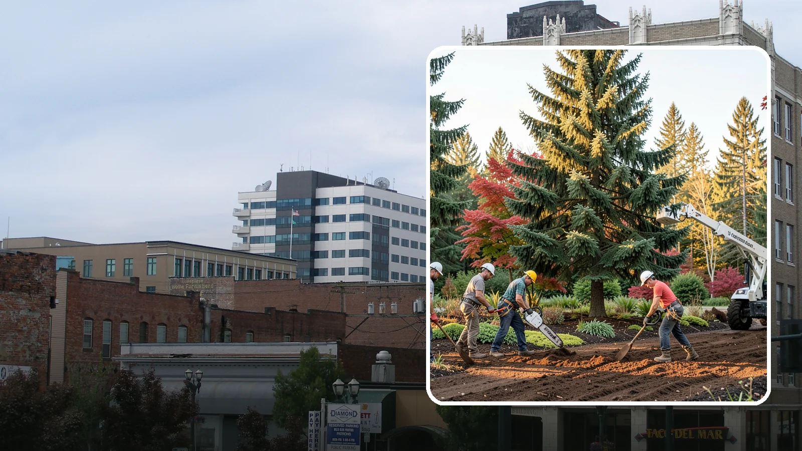 Compost spreading in Everett, Snohomish County, WA - The application of compost to improve soil.