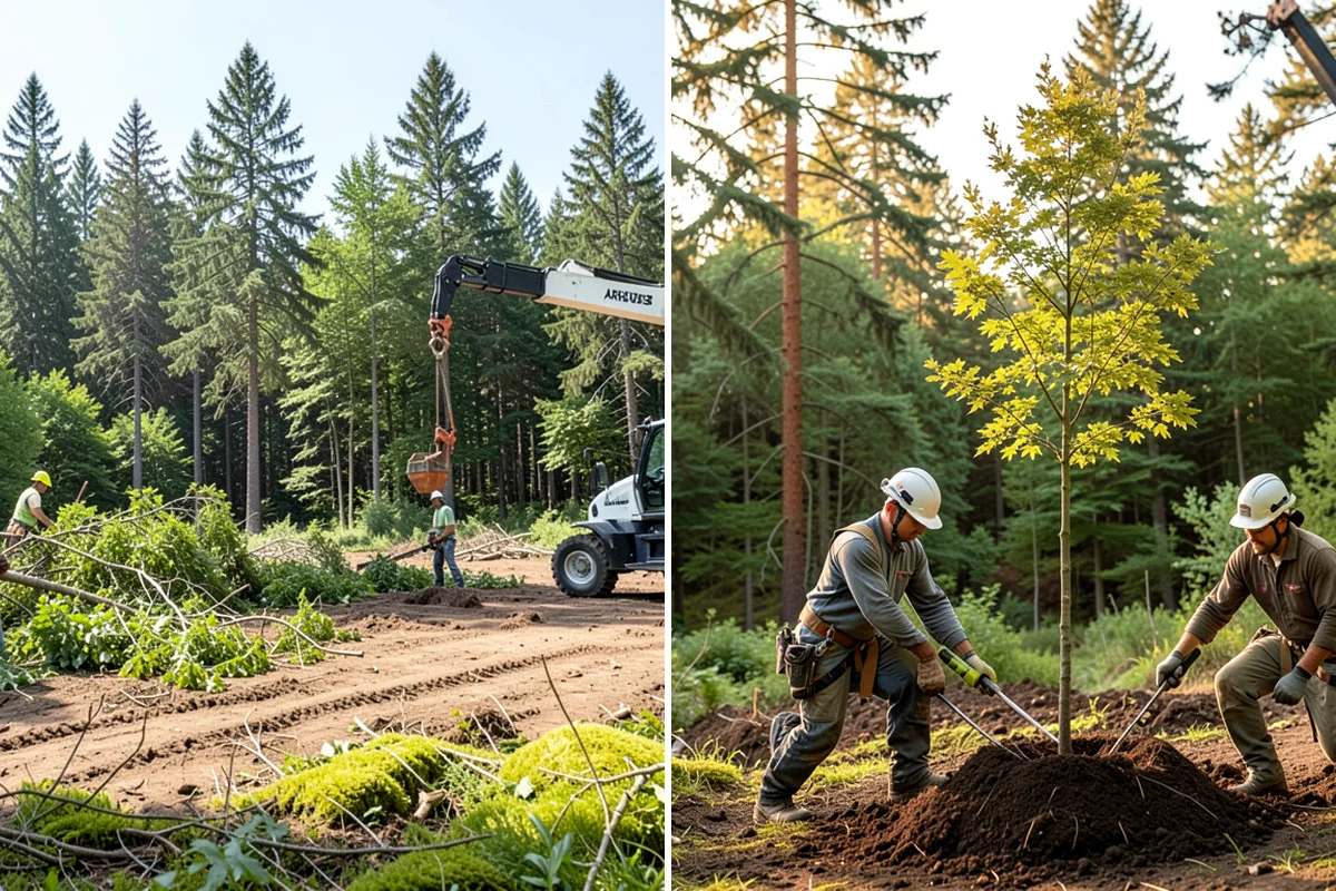 Compost spreading in Everett, Snohomish County, WA - Inspect the tree and its site