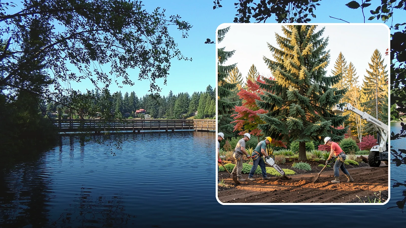 Compost spreading in Federal Way, King County, WA - The application of compost to improve soil.