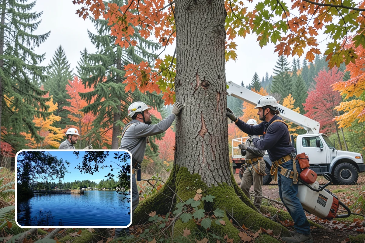 Compost spreading in Federal Way, King County, WA - Supports long-term tree health and stability