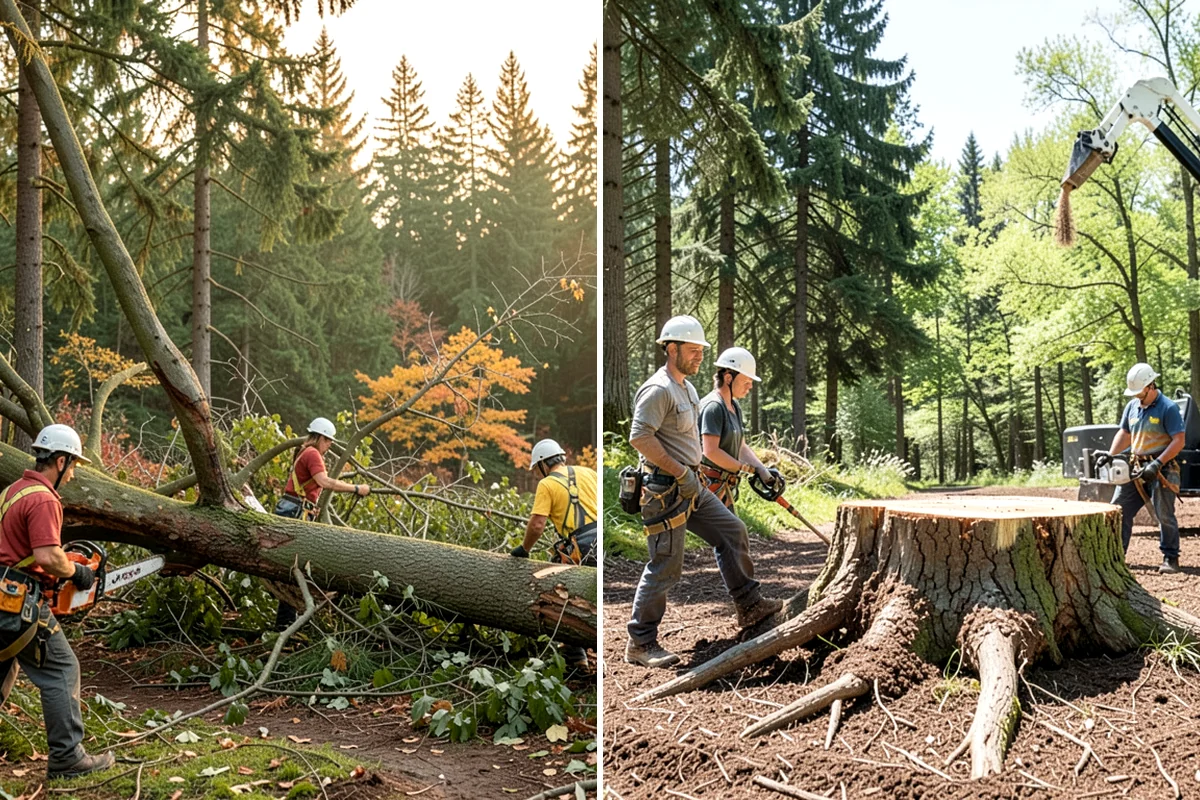 Compost spreading in Federal Way, King County, WA - Inspect the tree and its site