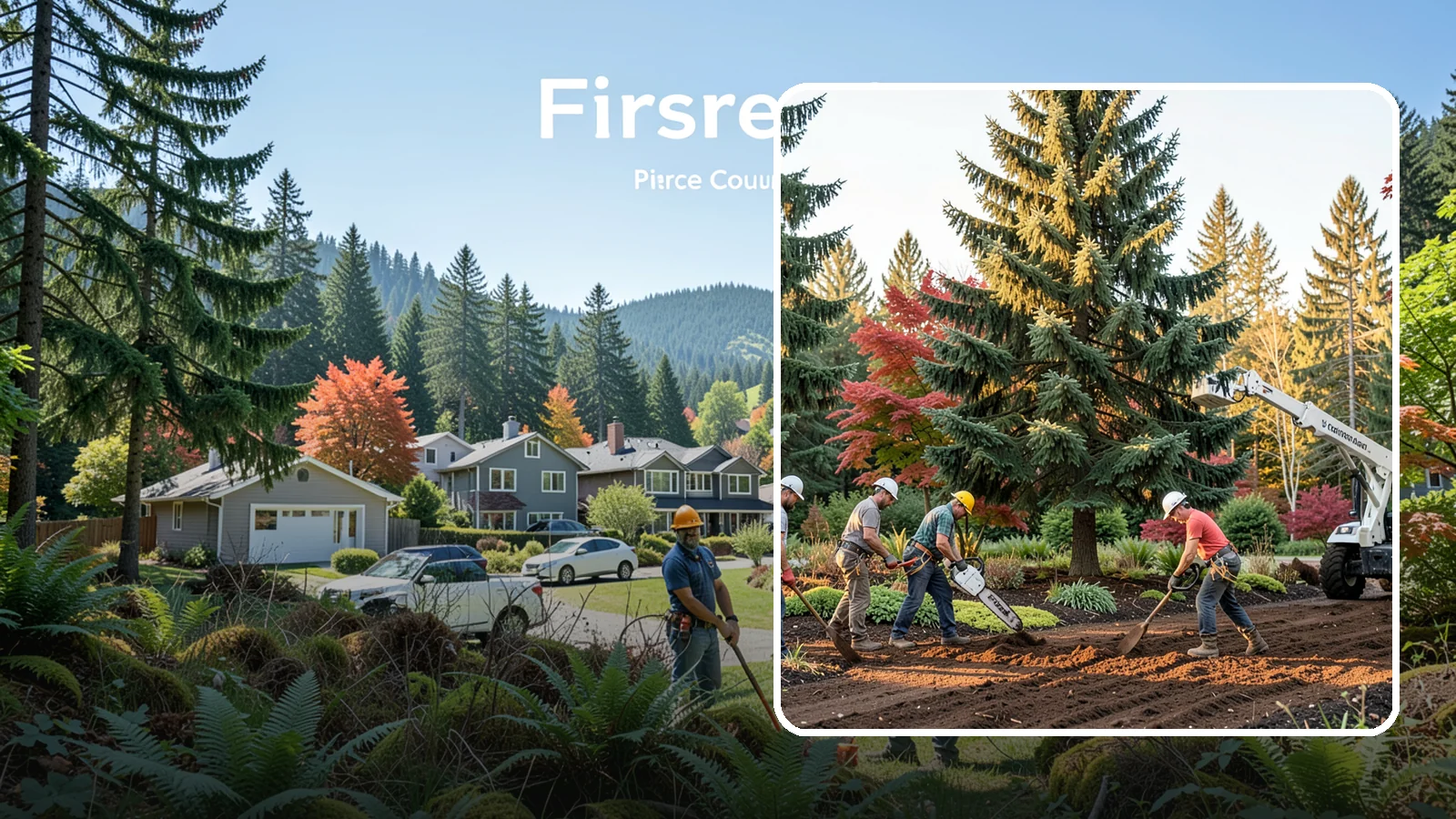 Compost spreading in Fircrest, Pierce County, WA - The application of compost to improve soil.