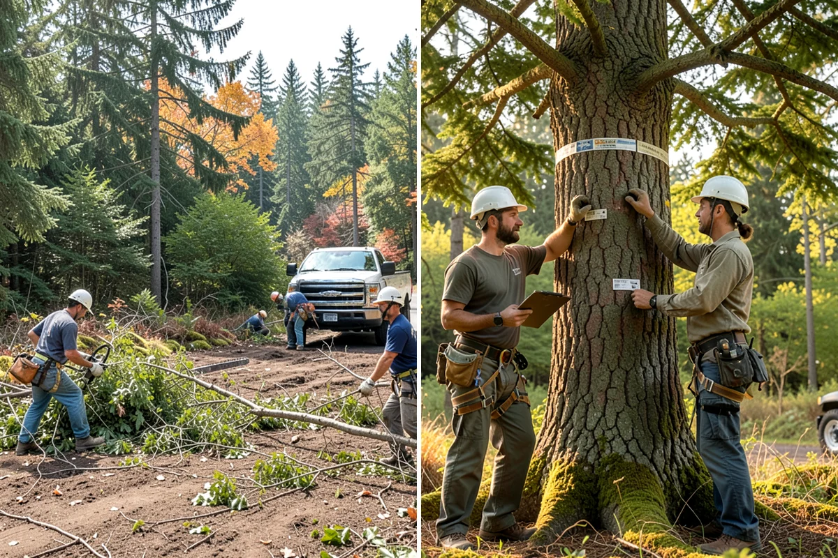 Compost spreading in Fircrest, Pierce County, WA - Inspect the tree and its site