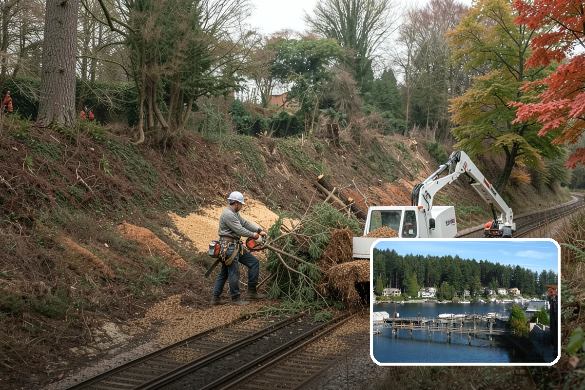 Compost spreading in Gig Harbor, Pierce County, WA - Supports long-term tree health and stability