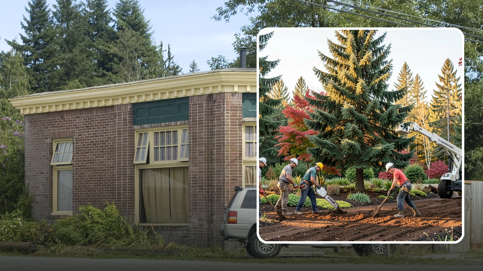 Compost spreading in Hamilton, Skagit County, WA - The application of compost to improve soil.