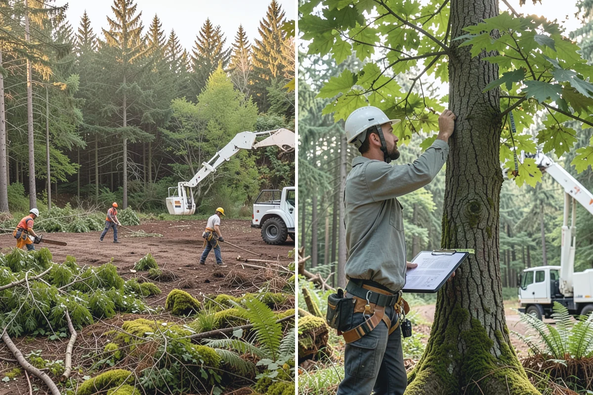 Compost spreading in Hamilton, Skagit County, WA - Inspect the tree and its site