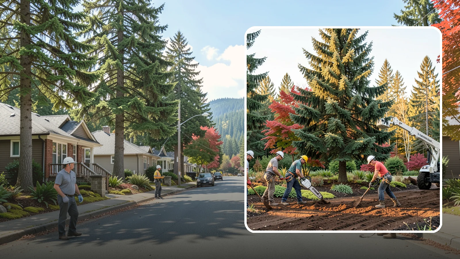 Compost spreading in Hunts Point, King County, WA - The application of compost to improve soil.