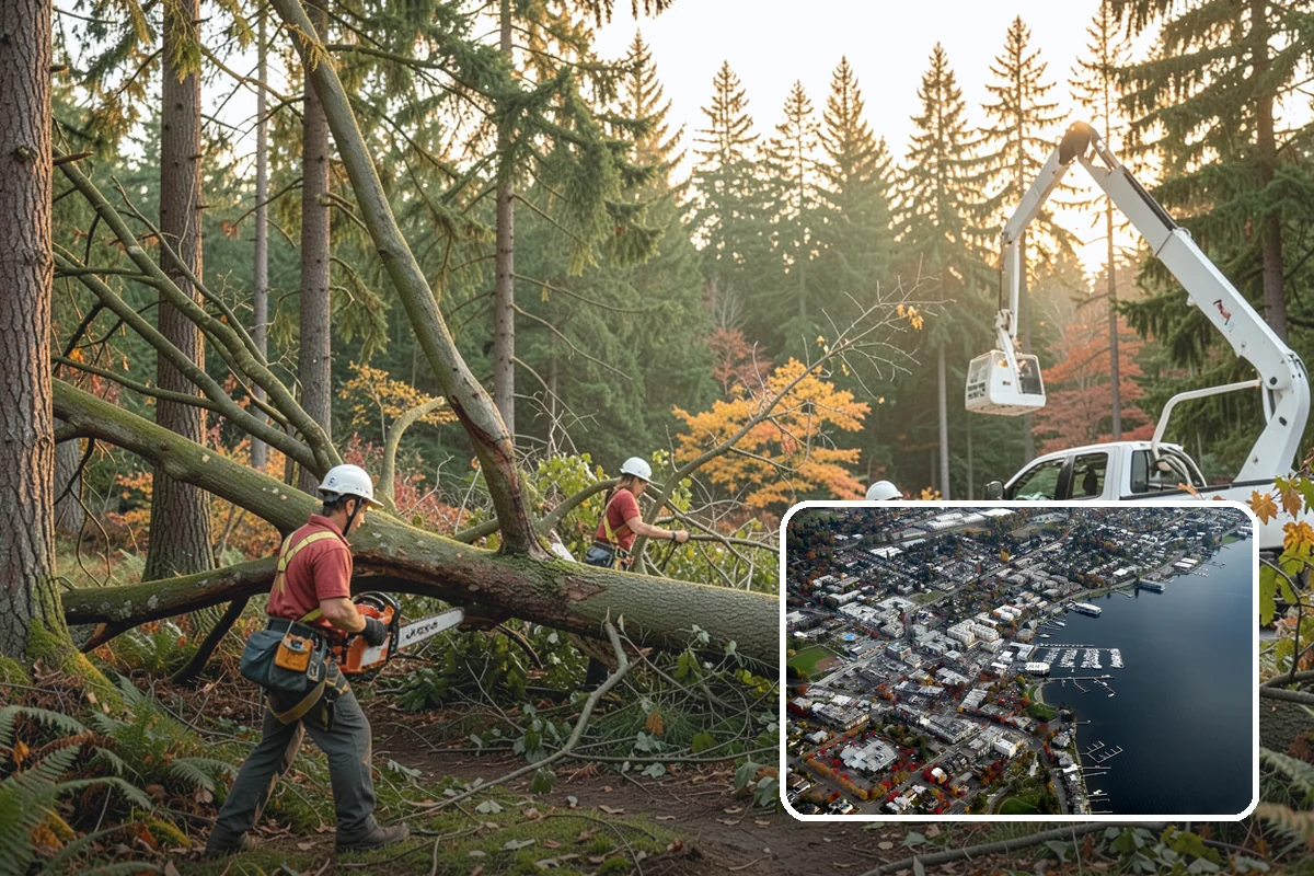 Compost spreading in Kirkland, King County, WA - Supports long-term tree health and stability
