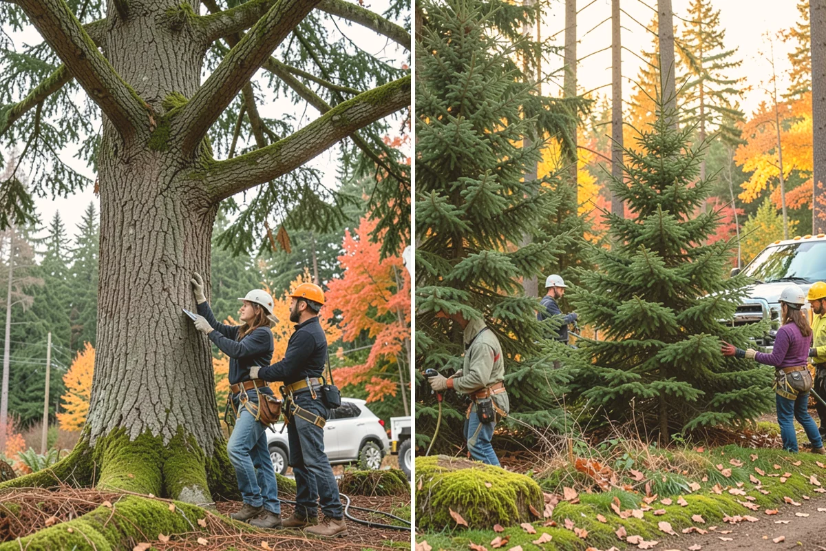 Compost spreading in Kirkland, King County, WA - Inspect the tree and its site