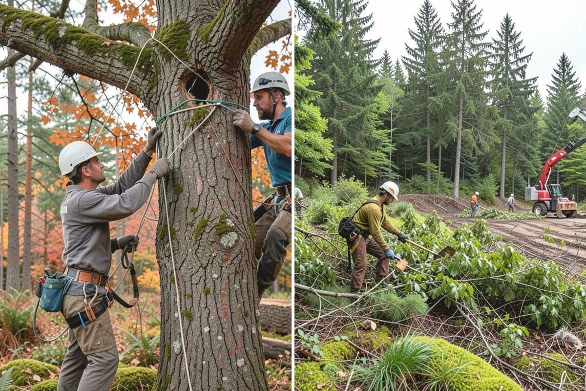 Compost spreading in La Conner, Skagit County, WA - Inspect the tree and its site