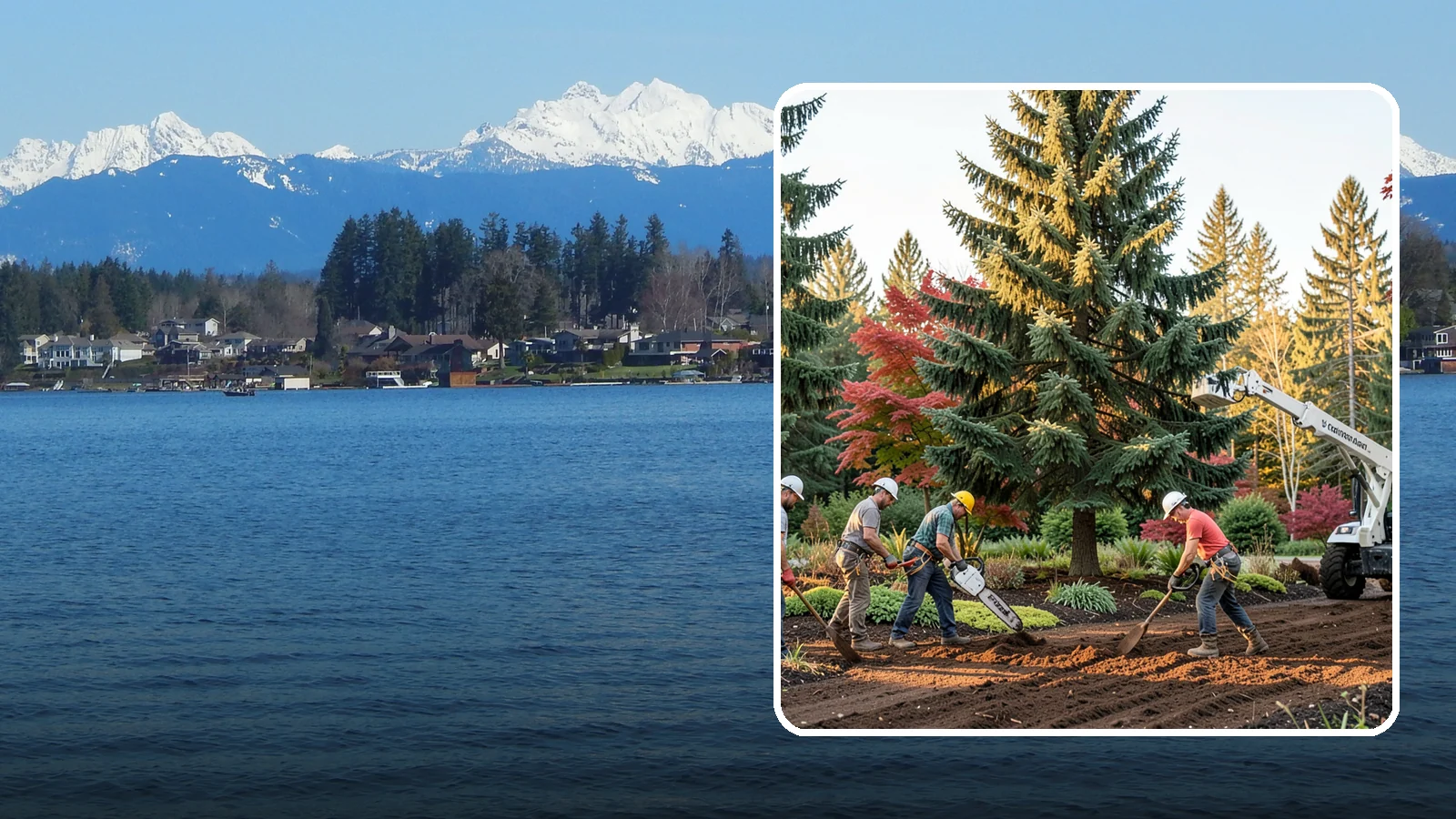 Compost spreading in Lake Stevens, Snohomish County, WA - The application of compost to improve soil.