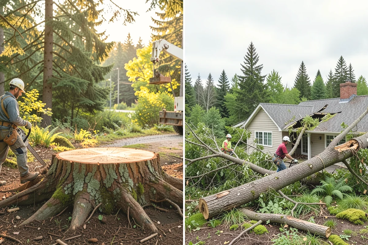 Compost spreading in Lake Stevens, Snohomish County, WA - Inspect the tree and its site