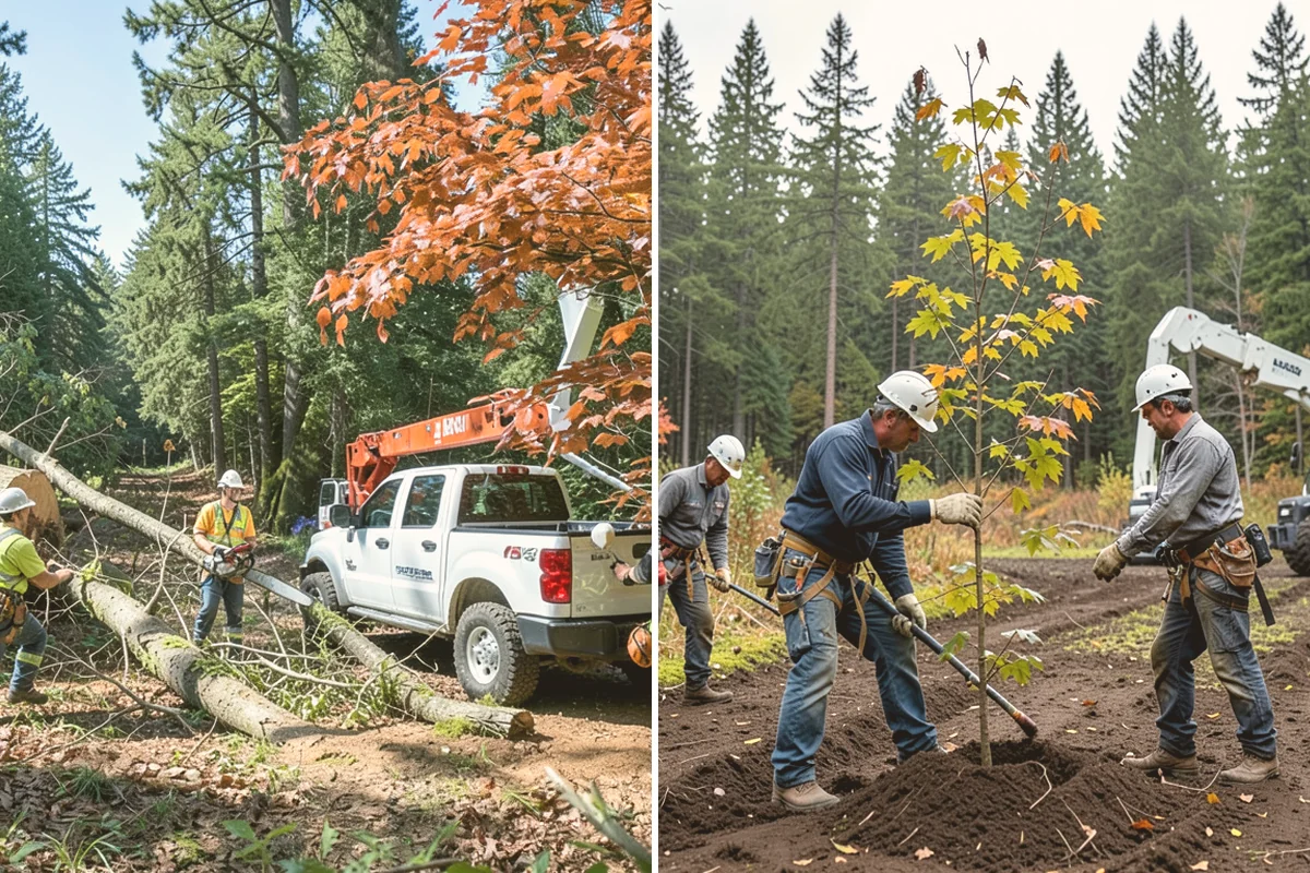 Compost spreading in Langley, Island County, WA - Inspect the tree and its site