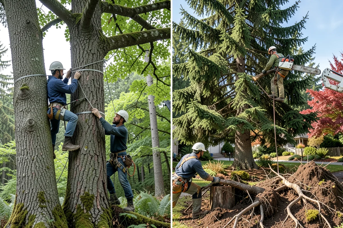 Compost spreading in Lyman, Skagit County, WA - Inspect the tree and its site