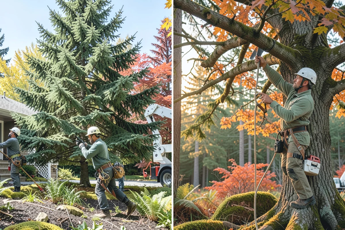 Compost spreading in Marysville, Snohomish County, WA - Inspect the tree and its site