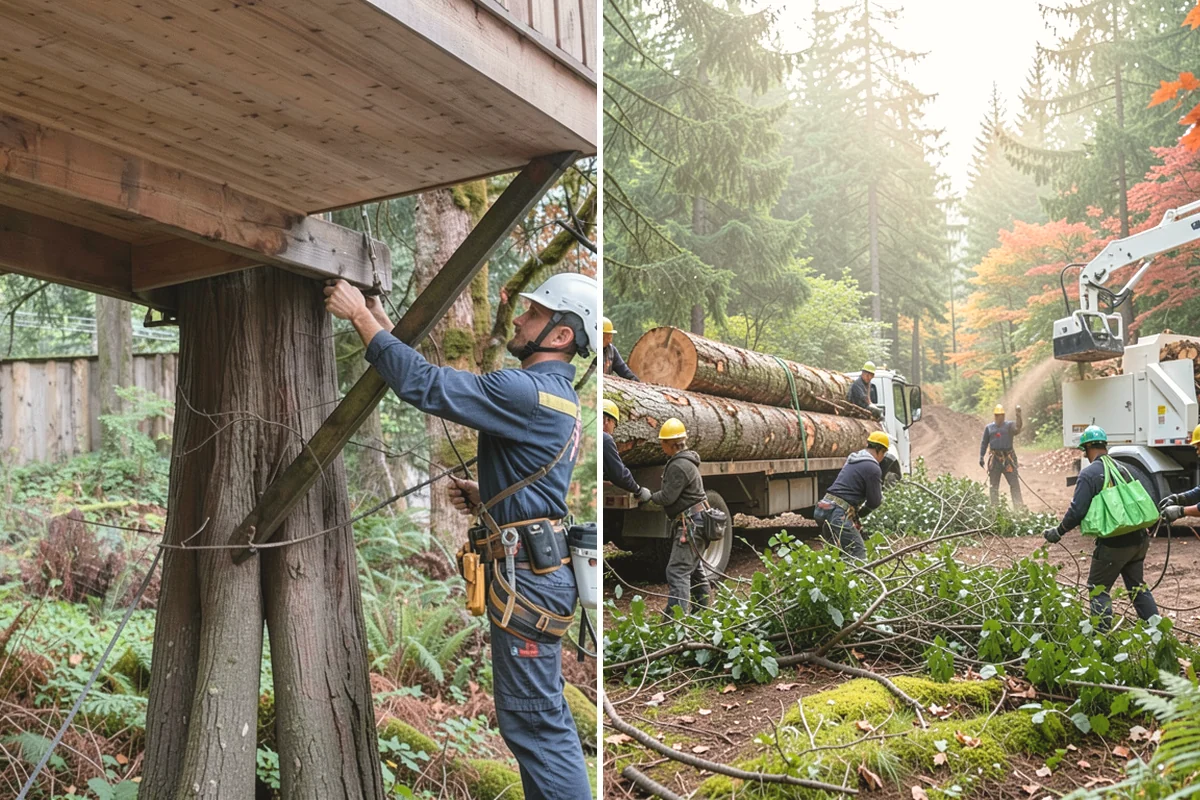 Compost spreading in Mercer Island, King County, WA - Inspect the tree and its site