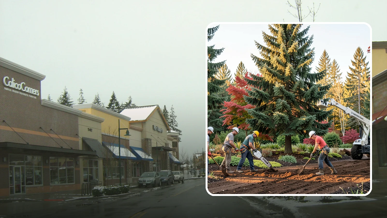 Compost spreading in Mill Creek, Snohomish County, WA - The application of compost to improve soil.