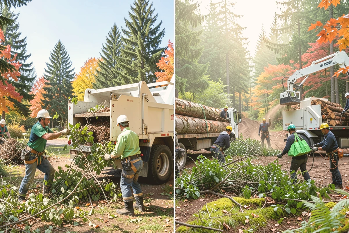 Compost spreading in Milton, King County, WA - Inspect the tree and its site