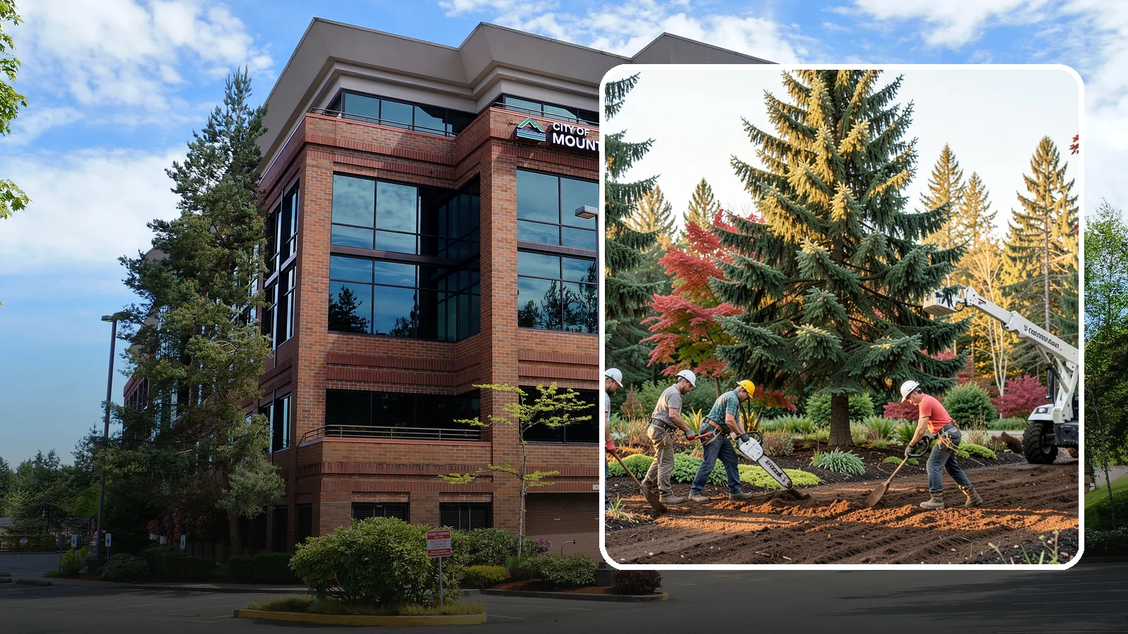 Compost spreading in Mountlake Terrace, Snohomish County, WA - The application of compost to improve soil.