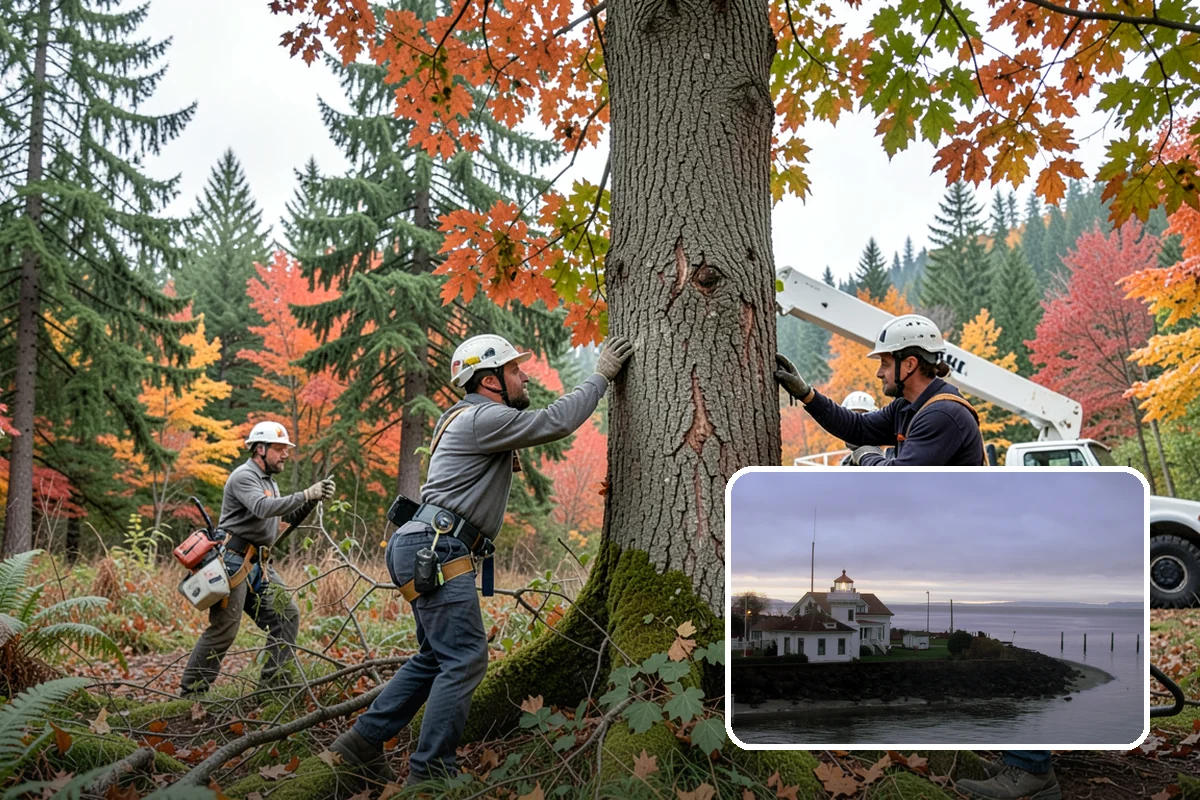 Compost spreading in Mukilteo, Snohomish County, WA - Supports long-term tree health and stability