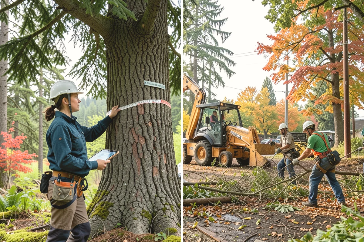 Compost spreading in Oak Harbor, Island County, WA - Inspect the tree and its site