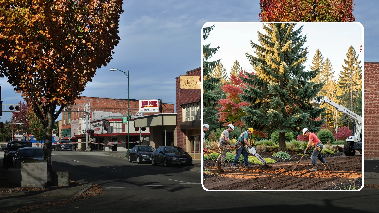 Compost spreading in Puyallup, Pierce County, WA - The application of compost to improve soil.