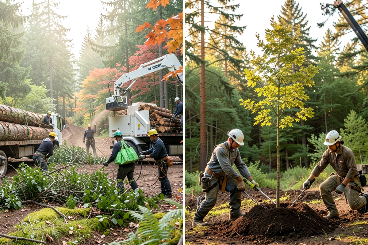 Compost spreading in Puyallup, Pierce County, WA - Inspect the tree and its site