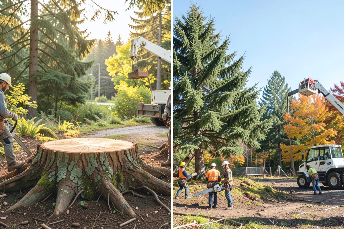 Compost spreading in Renton, King County, WA - Inspect the tree and its site