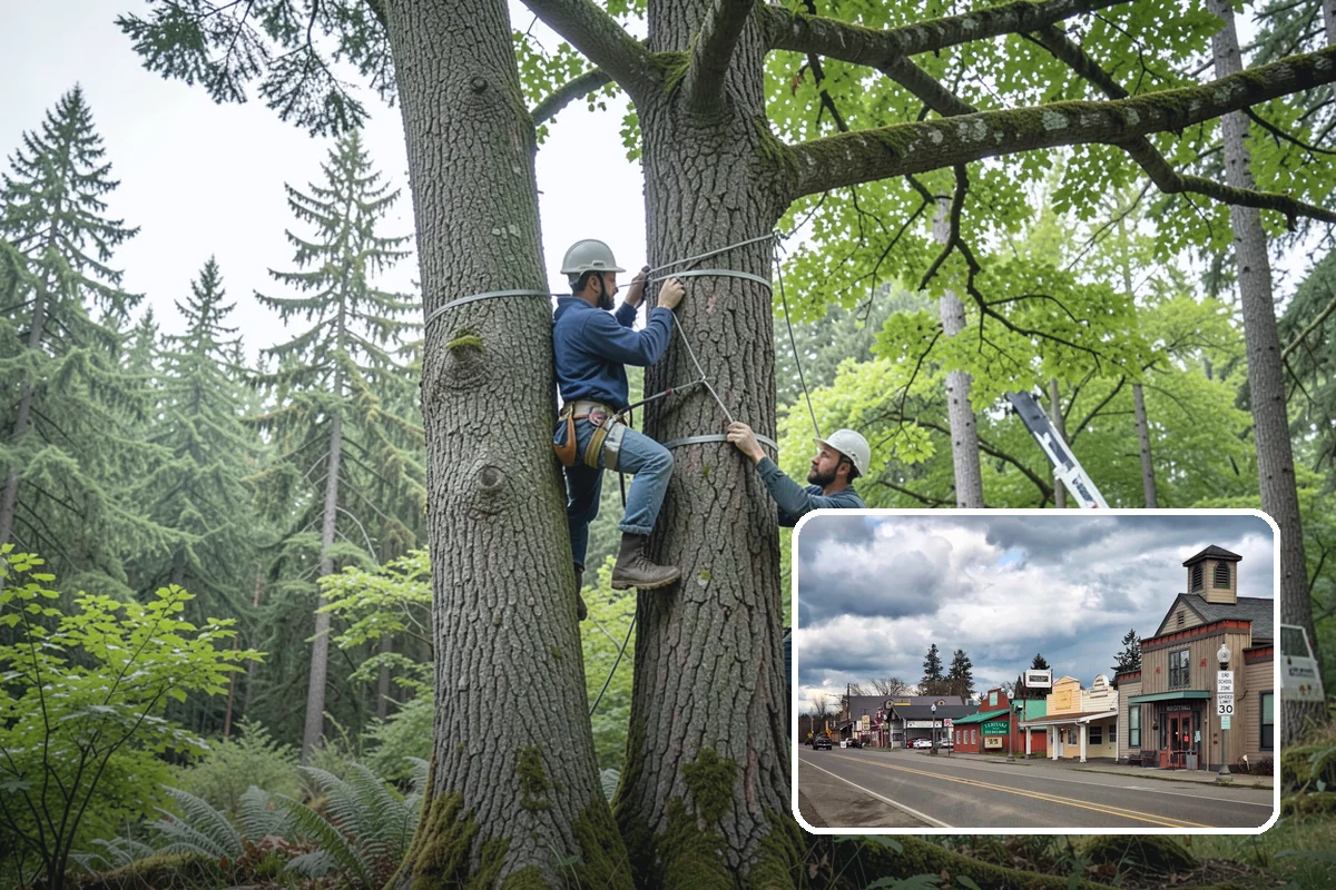 Compost spreading in Roy, Pierce County, WA - Supports long-term tree health and stability