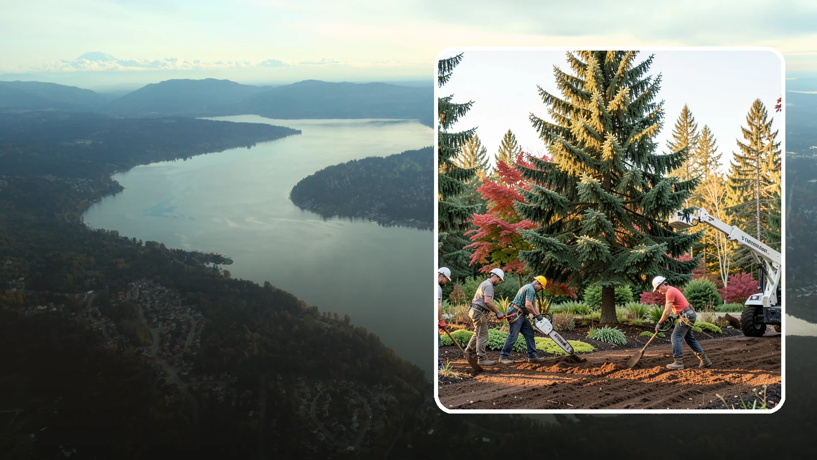 Compost spreading in Sammamish, King County, WA - The application of compost to improve soil.