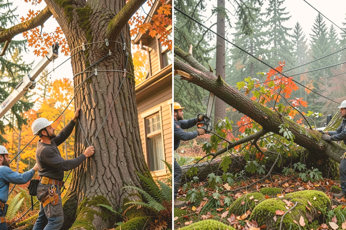 Compost spreading in Sammamish, King County, WA - Inspect the tree and its site