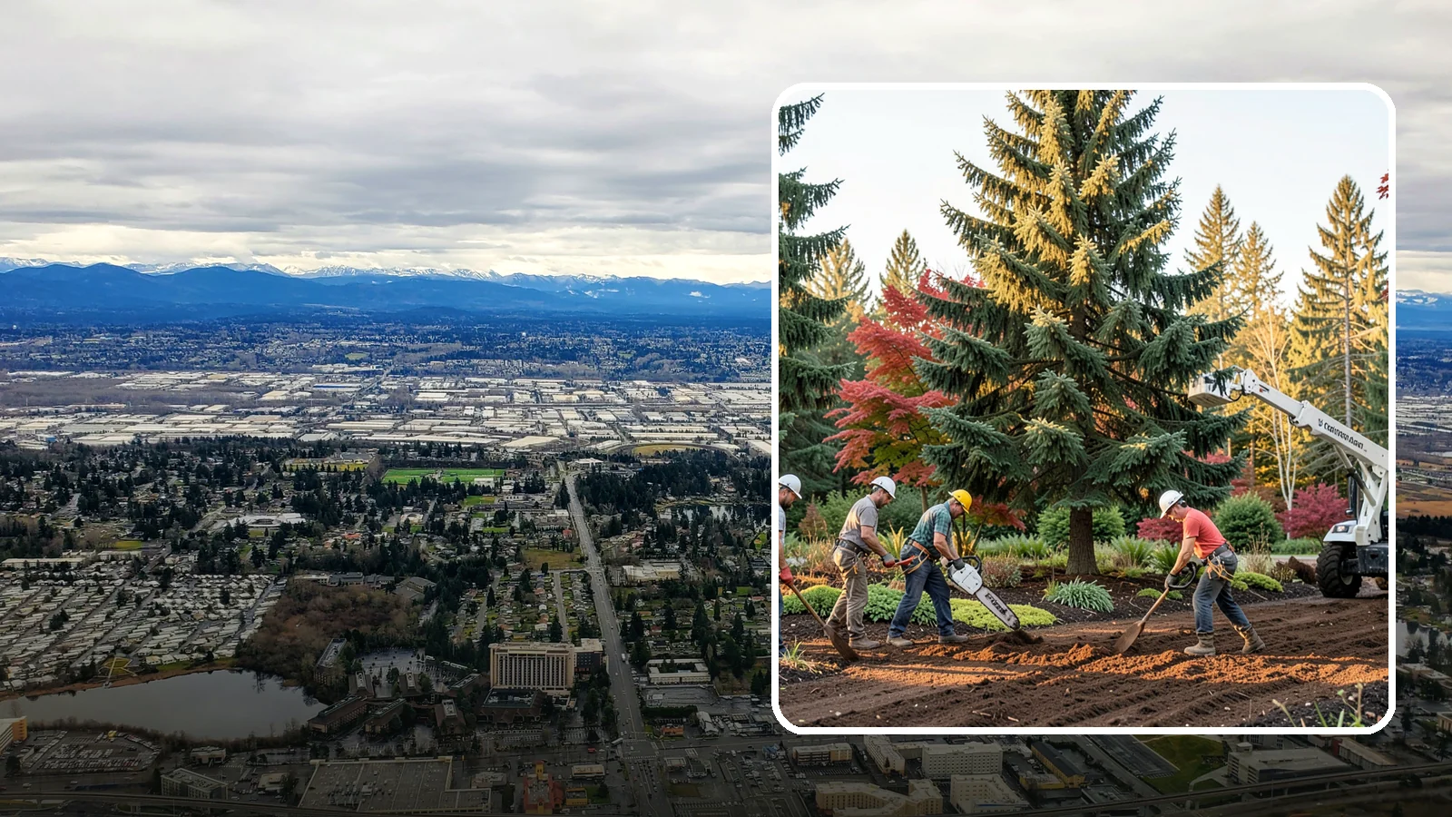 Compost spreading in SeaTac, King County, WA - The application of compost to improve soil.
