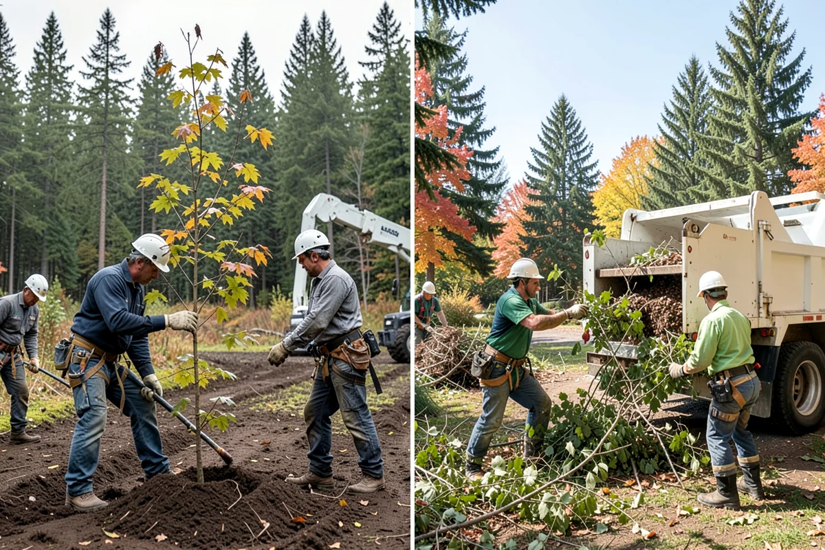 Compost spreading in SeaTac, King County, WA - Inspect the tree and its site