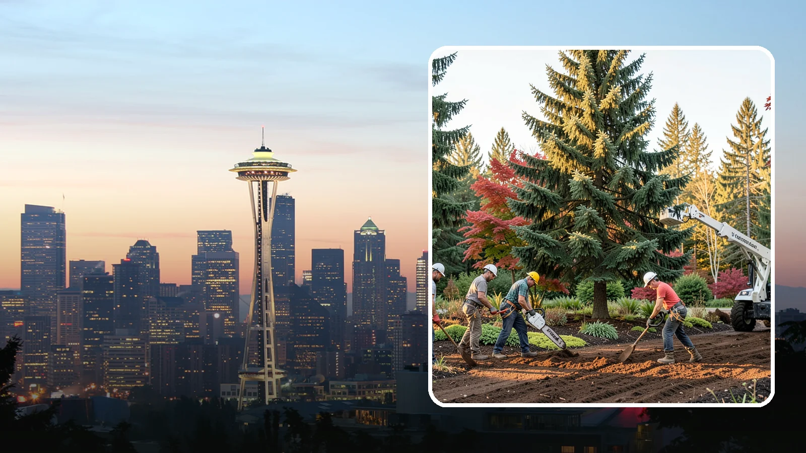 Compost spreading in Seattle, King County, WA - The application of compost to improve soil.