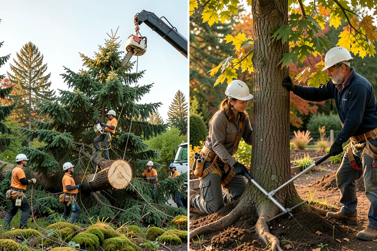 Compost spreading in Sedro-Woolley, Skagit County, WA - Inspect the tree and its site