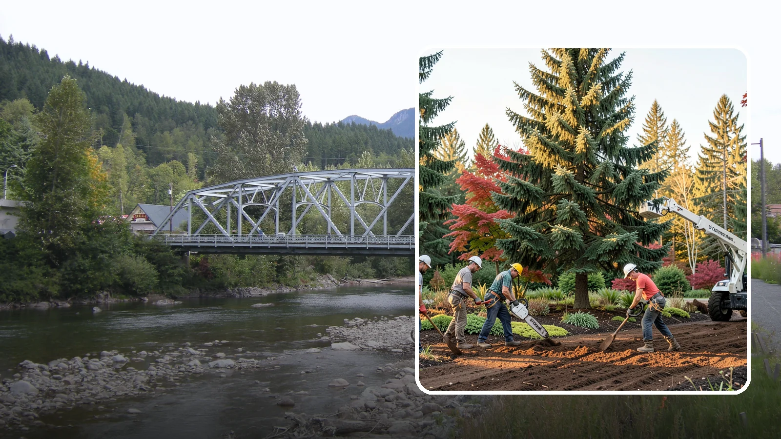 Compost spreading in Skykomish, King County, WA - The application of compost to improve soil.