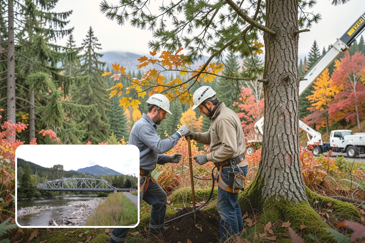 Compost spreading in Skykomish, King County, WA - Supports long-term tree health and stability